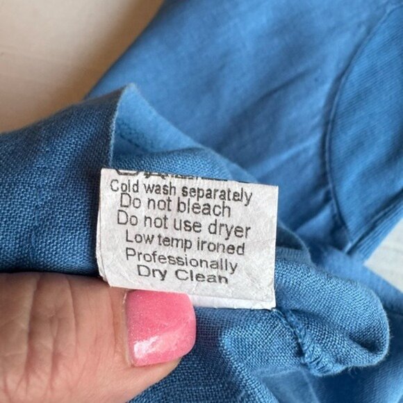 Terzo Millennio Linen Dress Small Made in Italy Beachy Lagenlook Coastal Lagom - Picture 6 of 8